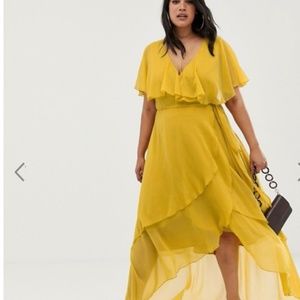 ASOS DESIGN Curve maxi with cape back and dip hem